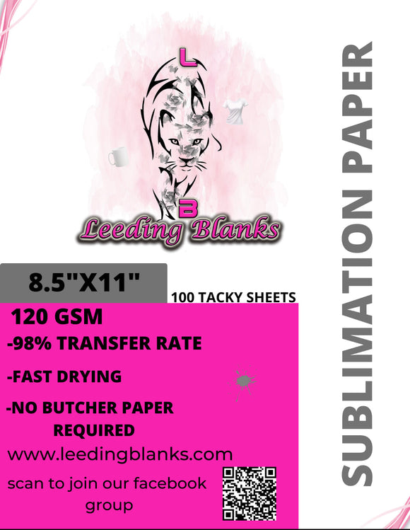 8.5x11 sample pack Sublimation Paper Tacky (fabric only)